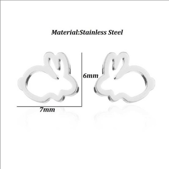🐰 Adorable Dainty Bunny Rabbit Stud Earrings Available In Various Colors 🐇 - Picture 2 of 2